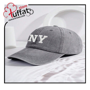 1pc Men's Embroidered NY Washed Baseball Cap