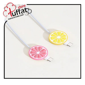 2pcs Orange Data Cable Protective Cover Compatible With Apple 20w Phone Charging Cable