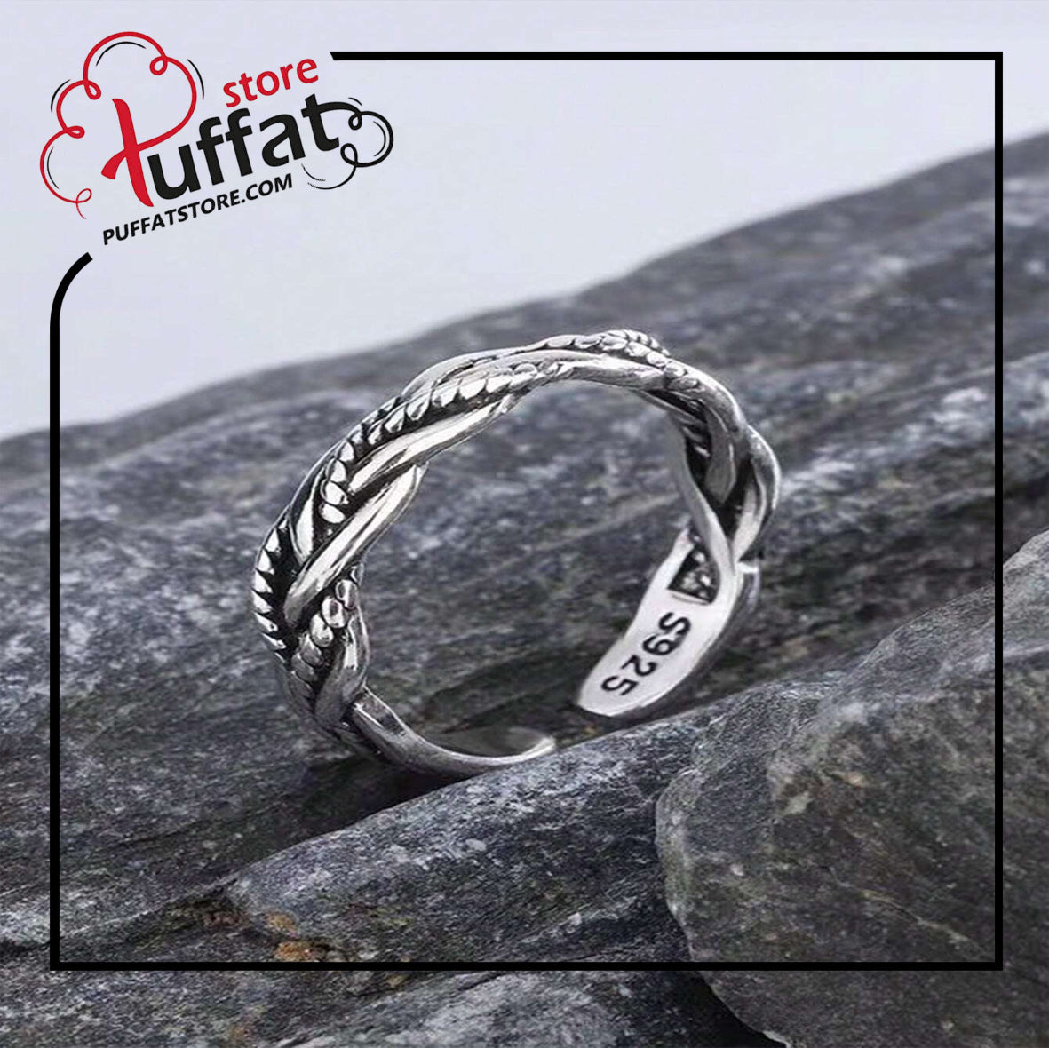 1pc Unisex Vintage Knitted Rope Ring, Simple & Fashionable