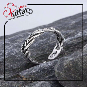 1pc Unisex Vintage Knitted Rope Ring, Simple & Fashionable