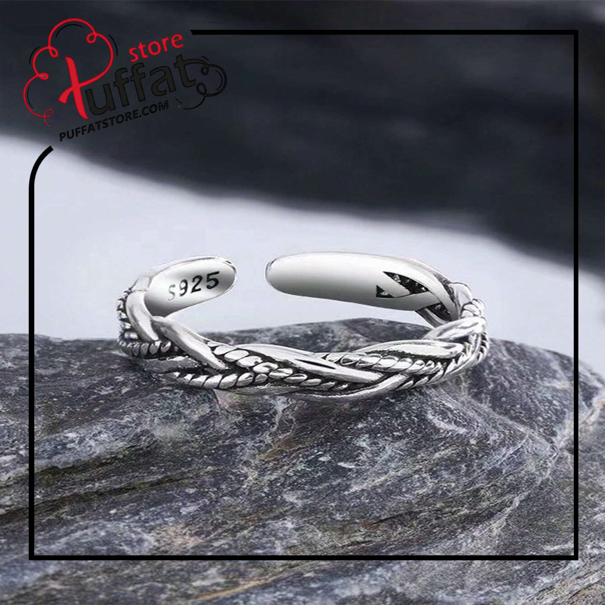 1pc Unisex Vintage Knitted Rope Ring, Simple & Fashionable