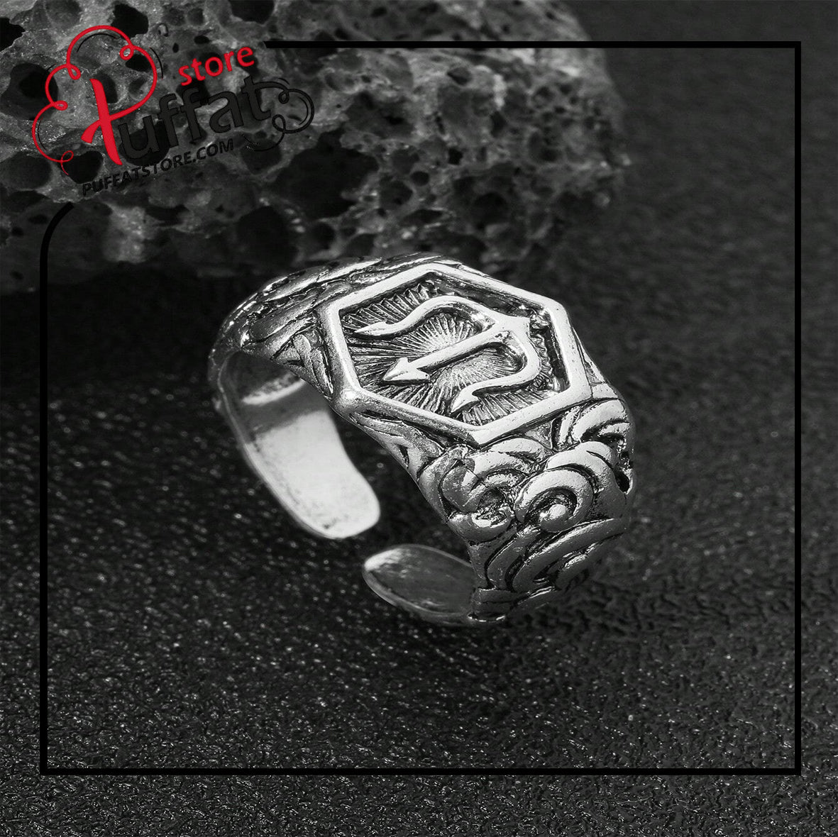 1pc Ocean Trident & Pos On Open Ring