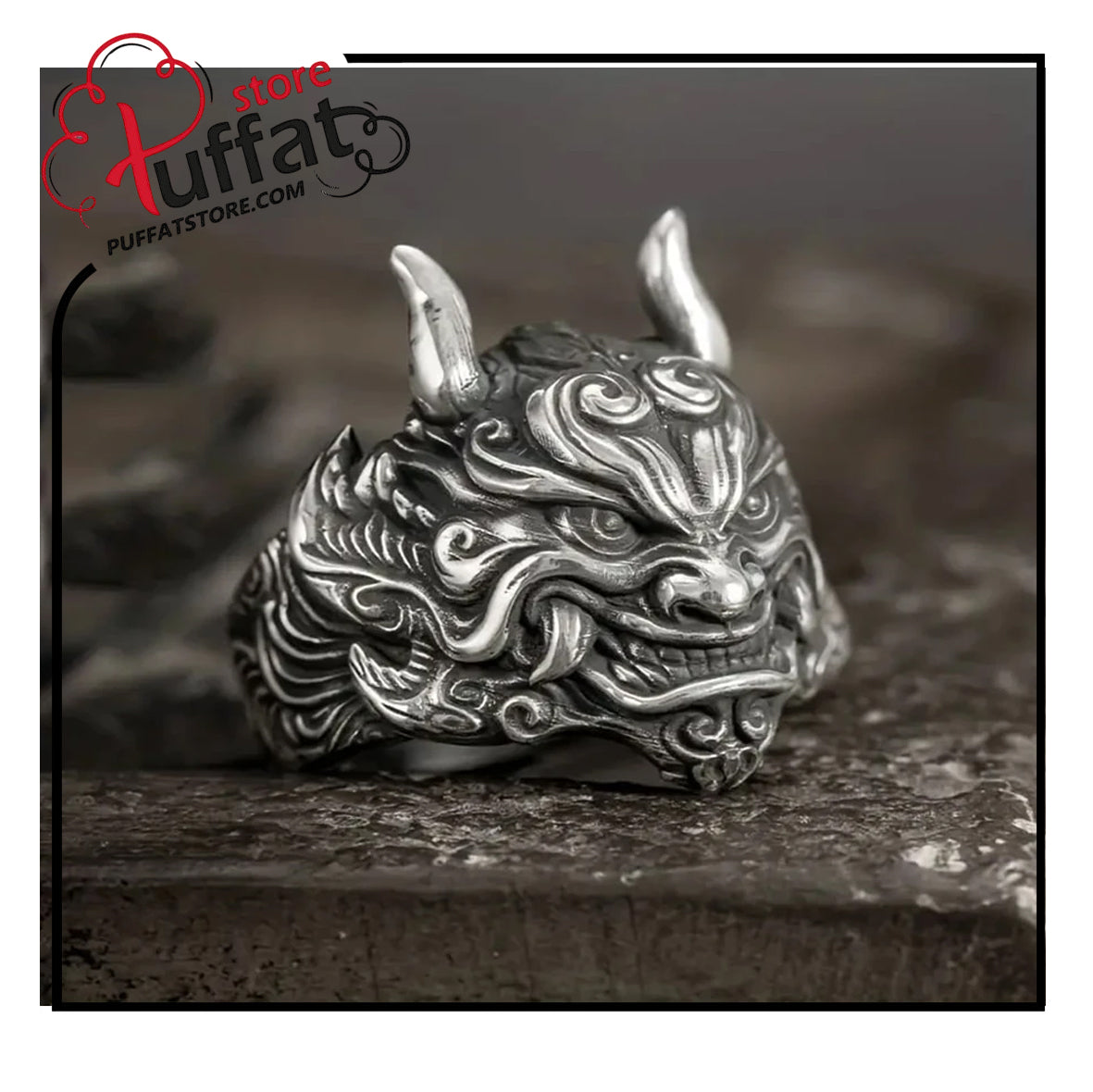 1pc Big & Cool Black Domineering Men's Ring Daily Wear Adjustable Size