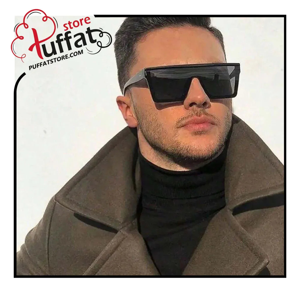 One Pair Of Black Oversized One-Piece Fashion Glasses