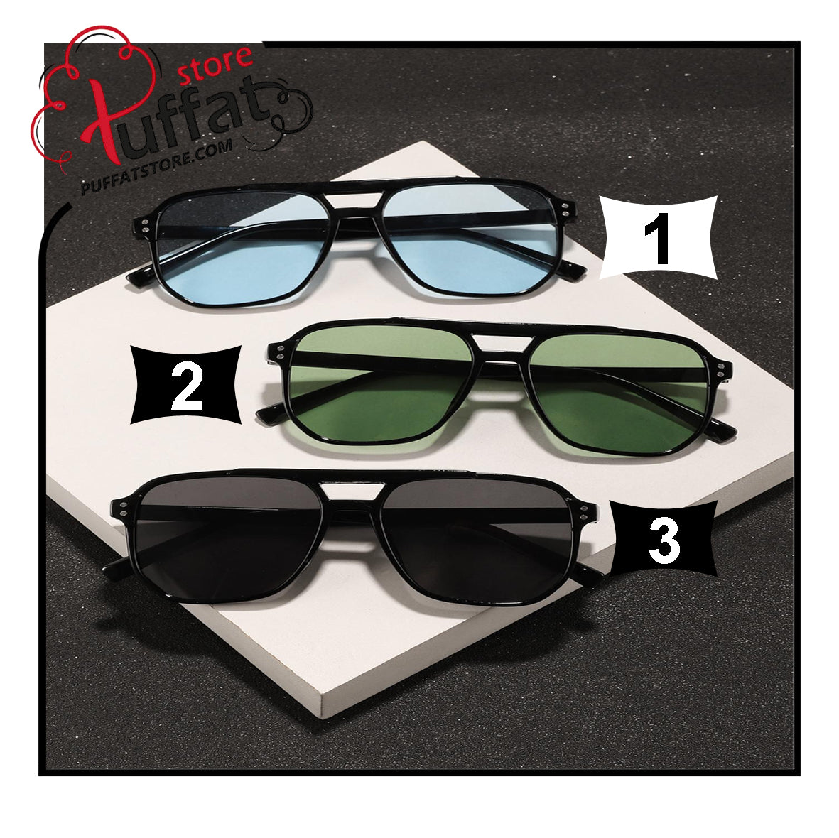 3pcs Men's Polycarbonate Pilot Fashionable Outdoor Travel Fashion Glasses