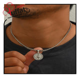 A3334 1pc Punk Compass Pendant Men's Necklace