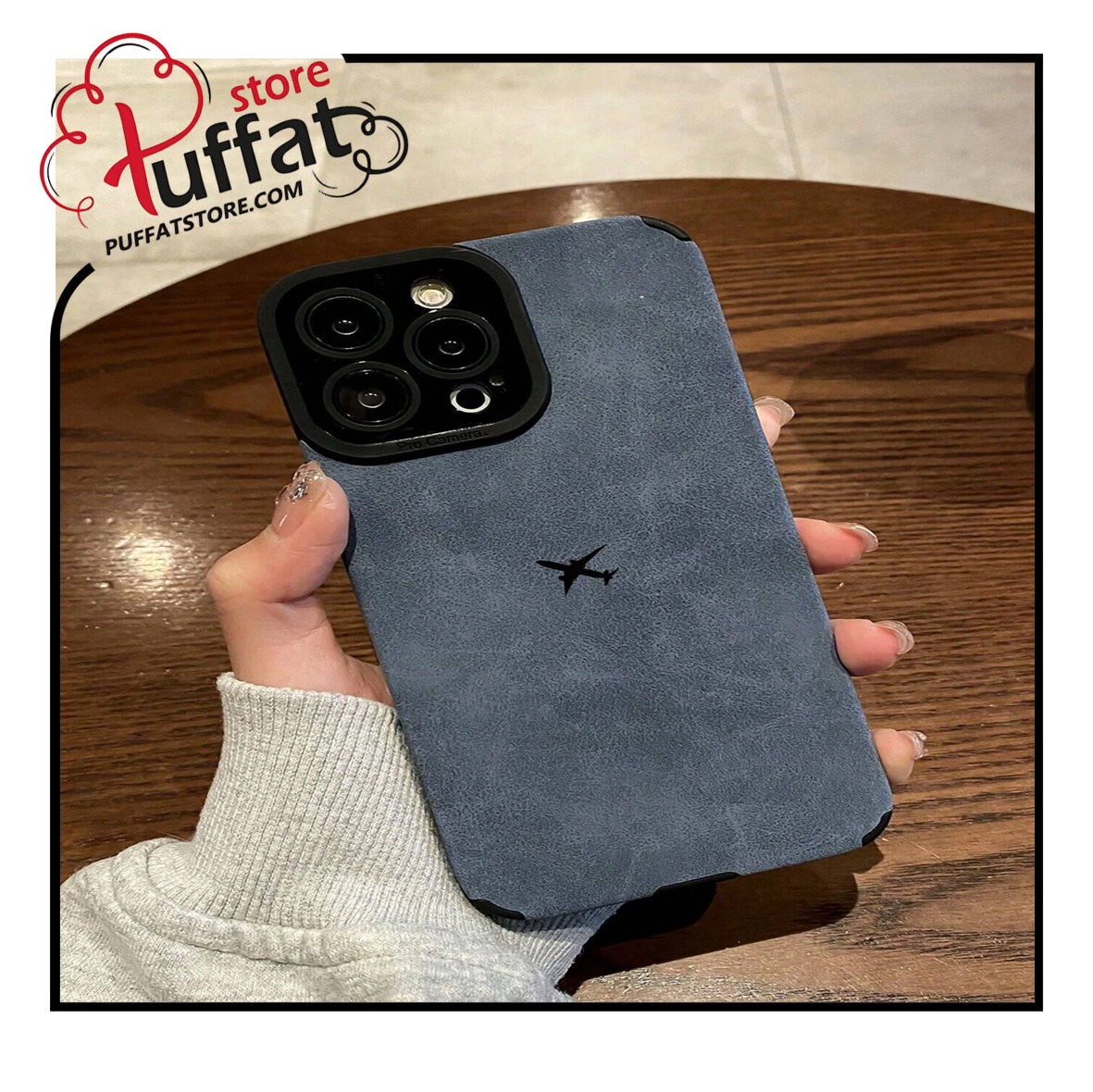 1pc Leather & Tpu Aircraft Painted Phone Case Compatible With Iphone