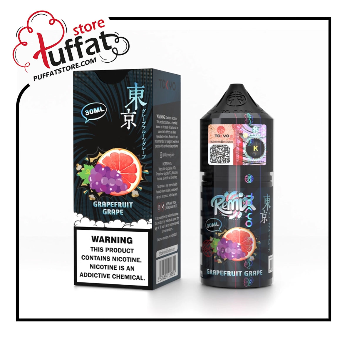 Tokyo Remix Series Grapefruit Grape Salt E liquid 30ml