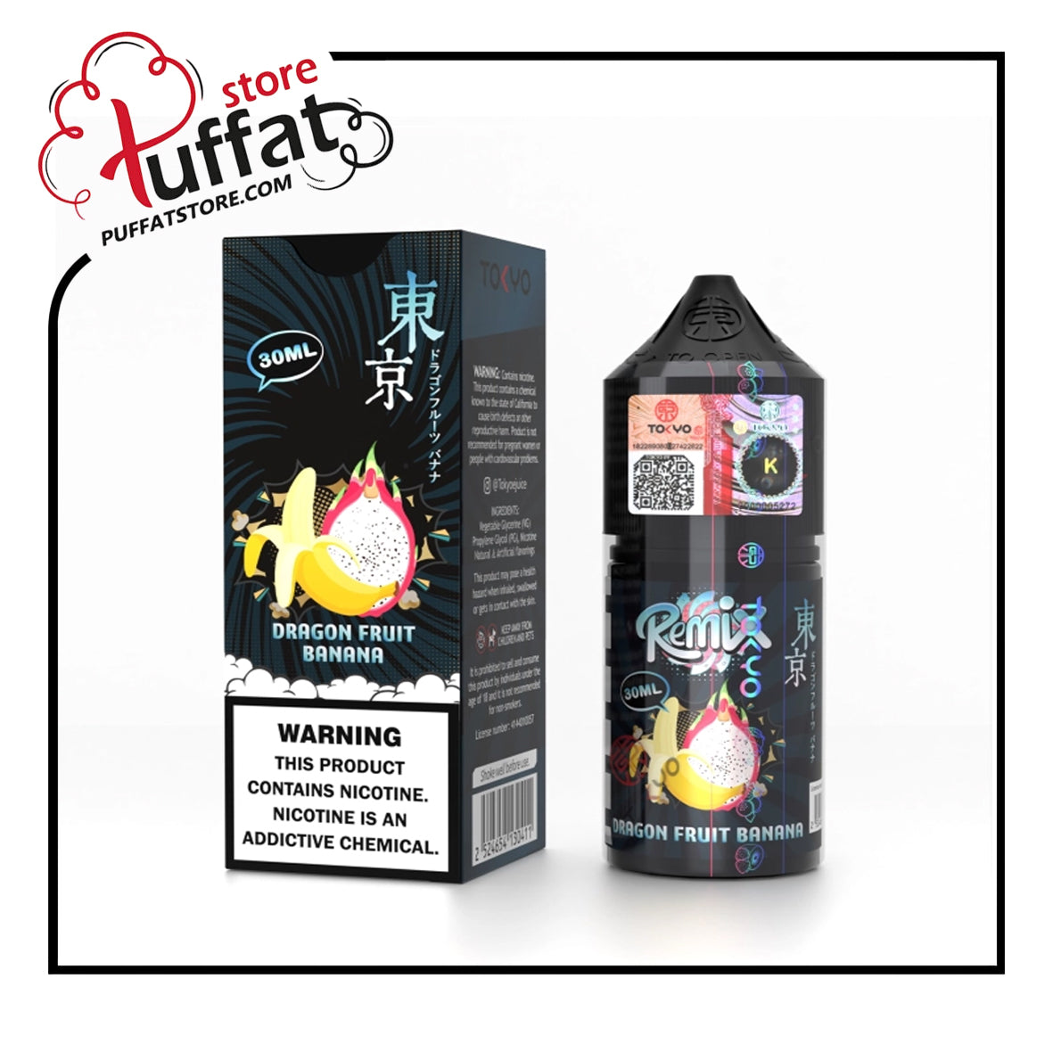 Tokyo Remix Series Dragonfruit Banana Salt E liquid 30ml