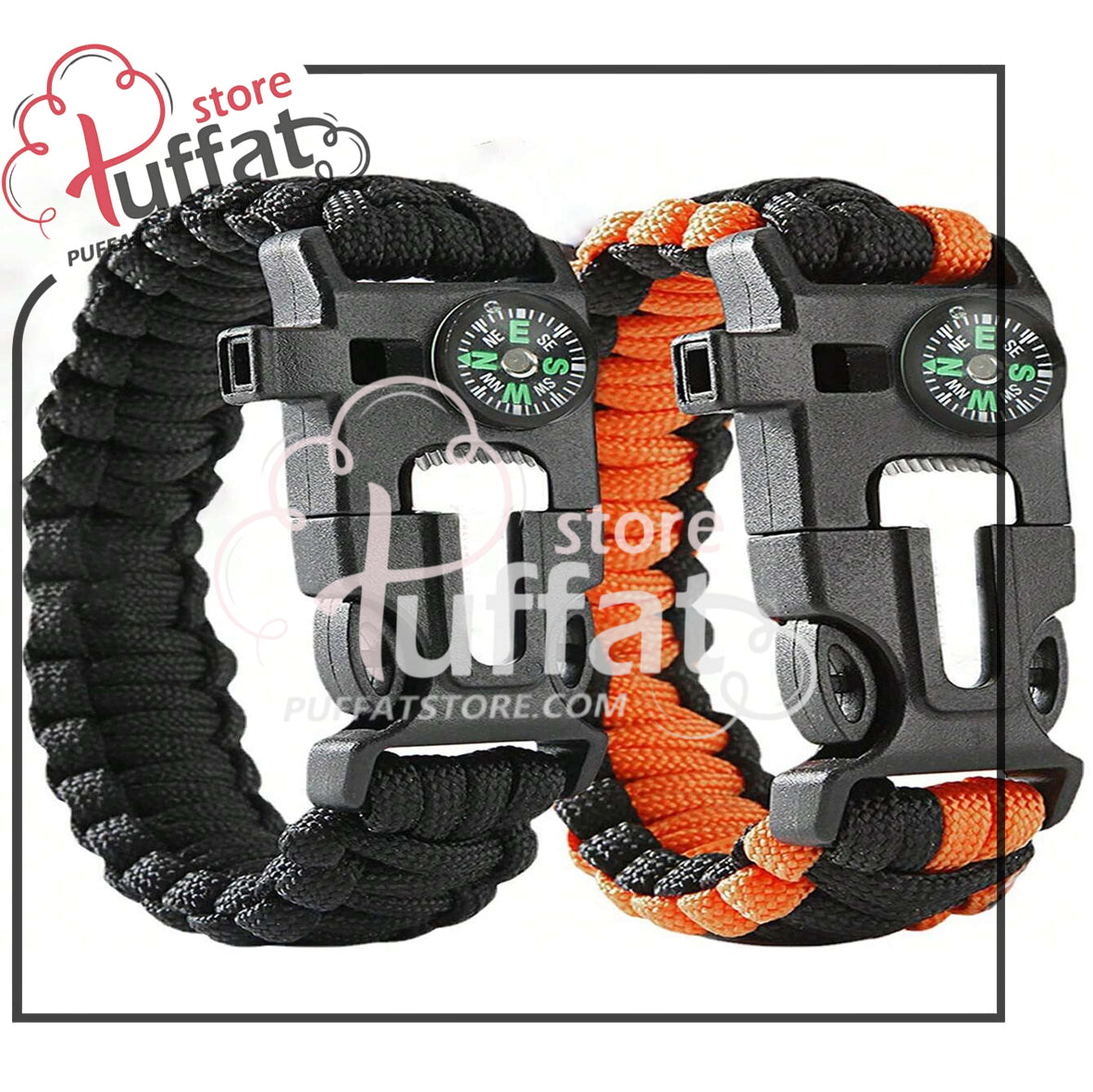 1pc Outdoor 4-In-1 Survival Mountaineering Paracord Bracelet