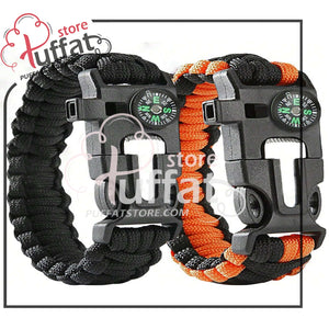 1pc Outdoor 4-In-1 Survival Mountaineering Paracord Bracelet