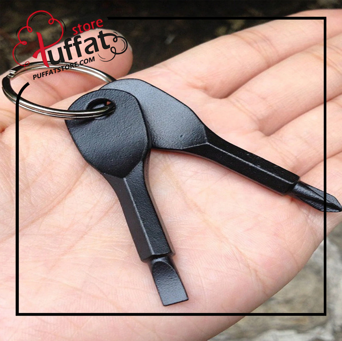2 portable Phillips Screwdriver and slotted screwdriver Keyring Set