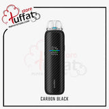 Carbon black vape device with digital display on a white background, branded with 'Puffat Store'.