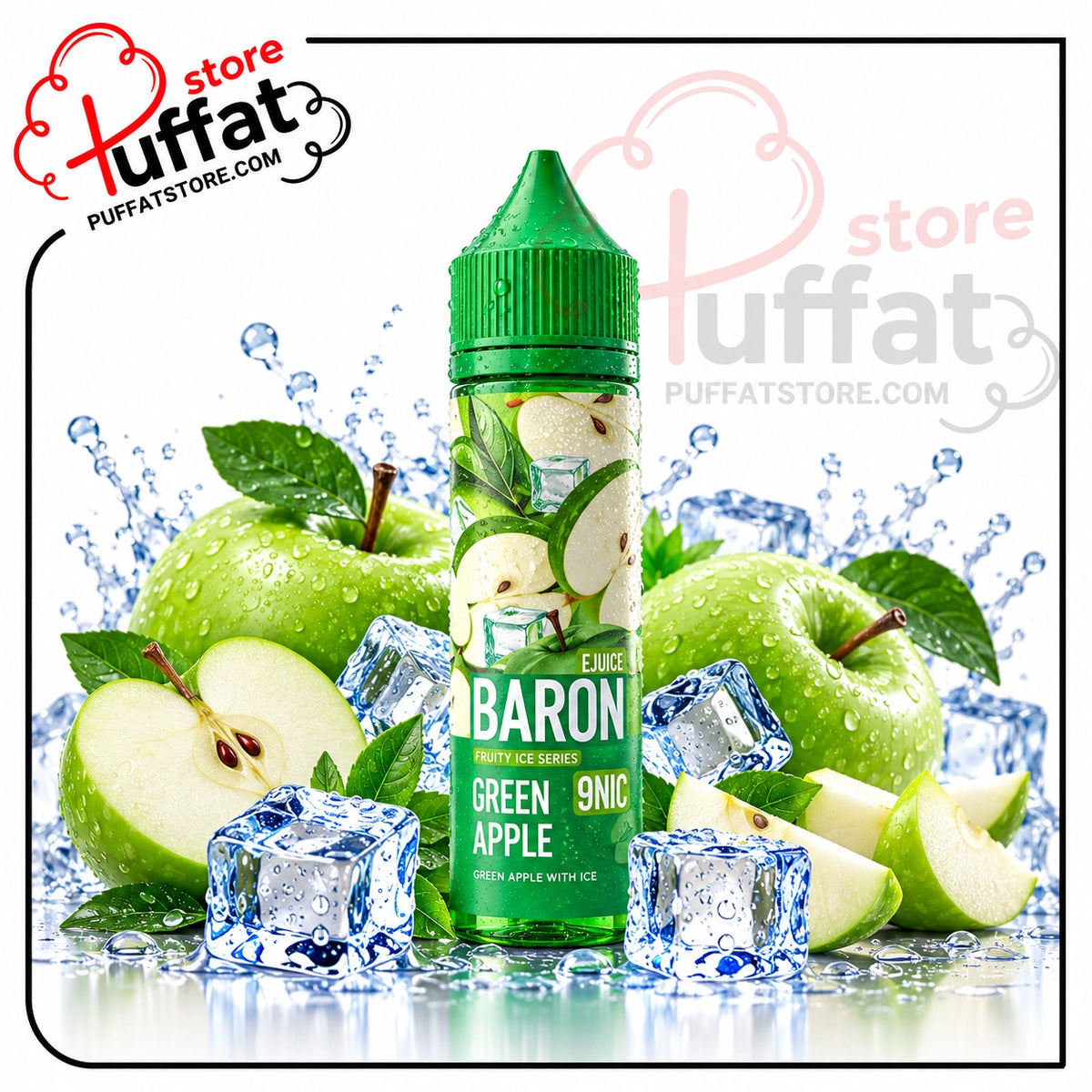 Baron Ice Green Apple MTL 60ml | ليكويد بارون تفاح أخضر آيس