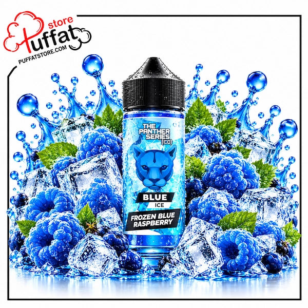 Unleash arctic freshness with The Panther Series Blue Ice by Dr Vapes, now available at Puffat Store—featuring an ultra-chilled blend of frozen blue raspberries, crisp mint leaves, crystal ice cubes, and refreshing berry splashes for an icy, smooth all-day vape.   