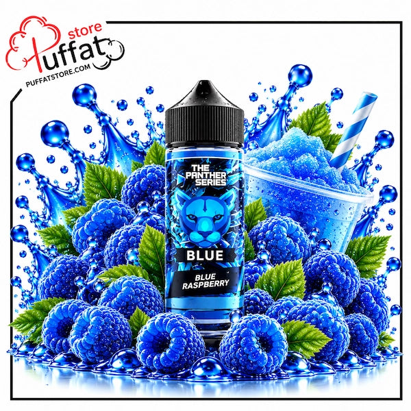 Dive into refreshing berry goodness with The Panther Series Blue by Dr Vapes, now available at Puffat Store—featuring a bold fusion of sweet and tart blue raspberries, a frosty blue slush cup, and vibrant juice splashes for a deliciously smooth all-day vape.   