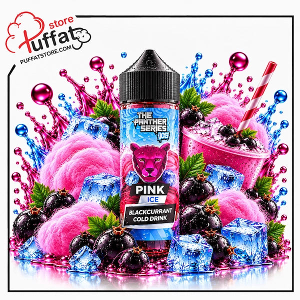 Refresh your vape with The Panther Series Ice Pink by Dr Vapes, now available at Puffat Store—featuring an icy blackcurrant cold drink blend infused with fluffy pink cotton candy, splashing crystal ice cubes, and frosty berry accents for an ultra-refreshing, chillingly sweet all-day vape.   