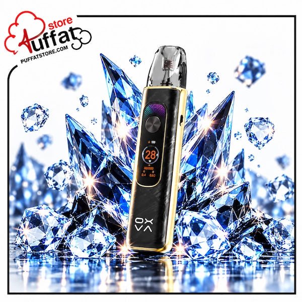 Upgrade your vape with the luxurious OXVA Xlim Pro 4 Pod Kit in Flowing Midnight—featuring a premium dark gold metallic marble finish, vivid digital display, stunning crystal aesthetics, and unmatched flavor delivery.