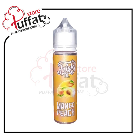 Mango Peach vape juice bottle with 'F lush' branding on a white background