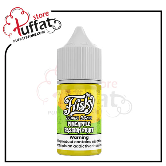 Flisky Pineapple Passion Fruit vape juice bottle with Tuffat store logo.