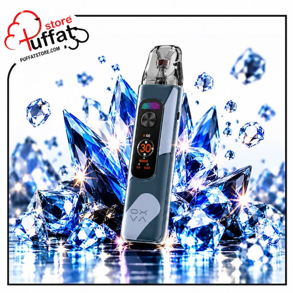 Upgrade your vape with the sleek OXVA Xlim Pro 4 Pod Kit in Glacier Grey Leather—featuring a premium handcrafted leather texture, vivid digital display, stunning crystal aesthetics, and unmatched flavor delivery.