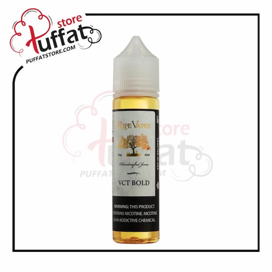 Vape juice bottle with label on a white background, featuring the Puffat store logo.
