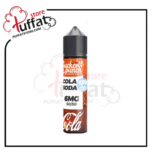 Vape juice bottle with Cola flavor on a white background, featuring the Puffat store logo.