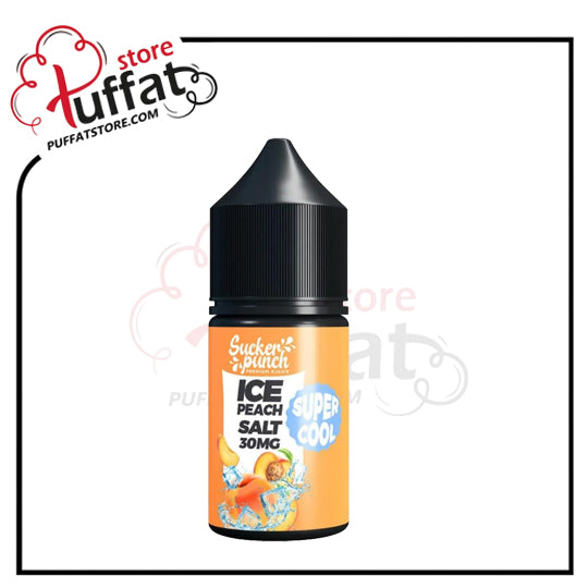 Vape juice bottle with orange label featuring 'Sucker Punch' on a white background.