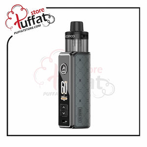 Vape device with visible branding on a white background