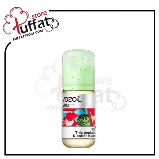 Vozol vape juice bottle with colorful cap on a white background, featuring the Puffat store logo.