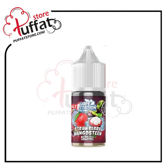 Vape juice bottle with 'Vape Station' branding on a white background