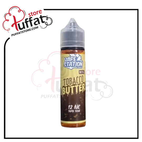 Vape station tobacco butter vape juice bottle with Tuffat store branding