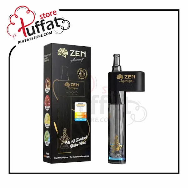 Zen vape device and packaging with Puffat store logo.