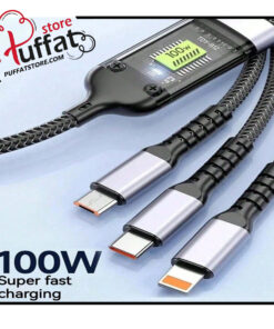 3-In-1 100W 5A Fast Charging USB To Type-C Micro Fast Charging Cable
