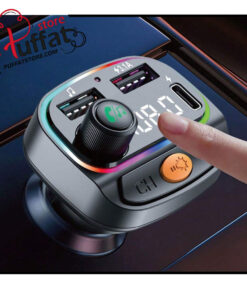 1pc Black ABS Car Bluetooth Player With Car Charger Function