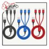 Red 3-In-1 Rapid Charging Cable - Universal Compatibility