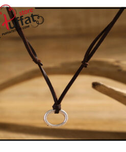 Alternative view of 1pc Men's Retro Punk Style Round Pendant Pu Leather Necklace