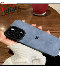 Alternative view of 1pc Leather & Tpu Aircraft Painted Phone Case Compatible With Iphone
