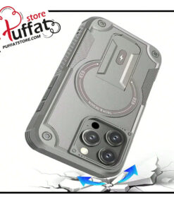 Alternative view of 1pc New Fashion Solid Color Invisible Magnetic Stand Protective Phone Case