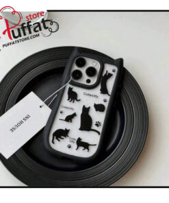 Alternative view of Cat Ear Design Acrylic Full Screen Case/2-In-1 Black Cat Phone Case