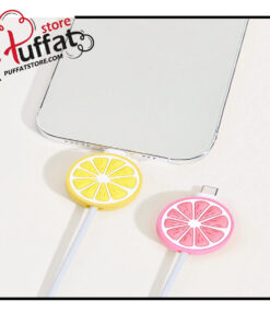 Alternative view of 2pcs Orange Data Cable Protective Cover Compatible With Apple 20w Phone Charging Cable