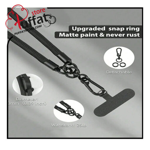 1pc Nylon Shoulder Crossbody Bag With Phone Lanyard Strap - Image 3